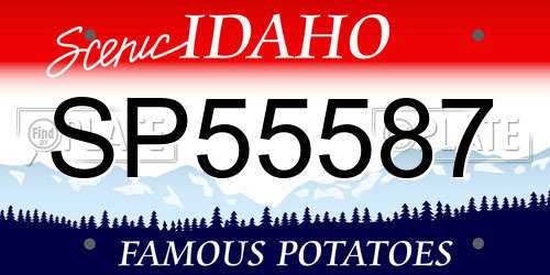 SP55587 Idaho License Plate