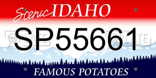 SP55661 Idaho License Plate