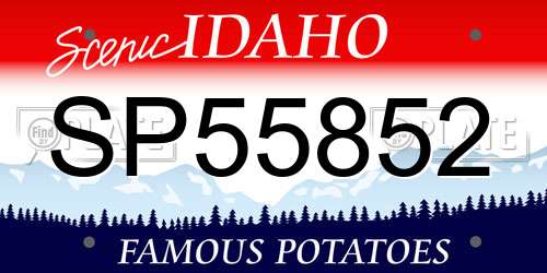 SP55852 Idaho License Plate