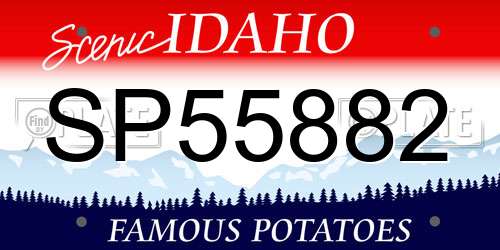 SP55882 Idaho License Plate