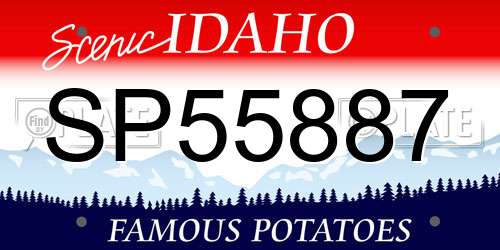 SP55887 Idaho License Plate