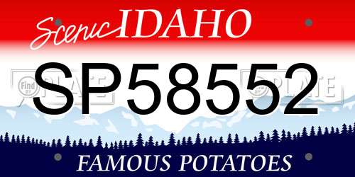 SP58552 Idaho License Plate