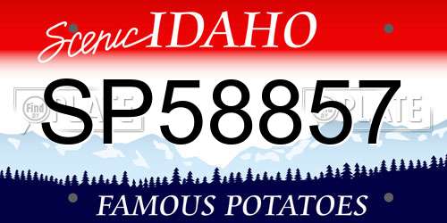 SP58857 Idaho License Plate