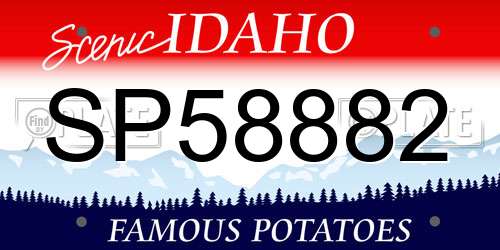 SP58882 Idaho License Plate
