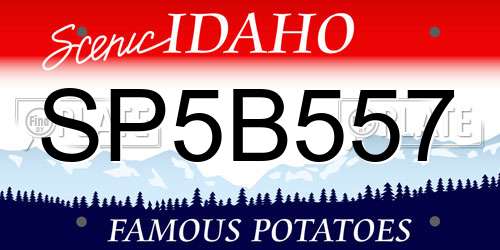 SP5B557 Idaho License Plate