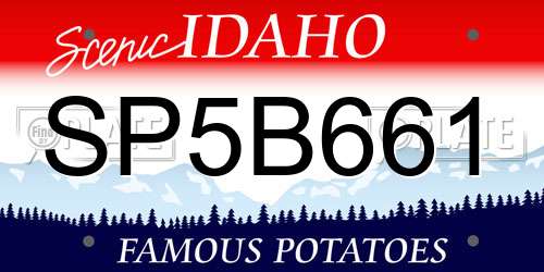 SP5B661 Idaho License Plate