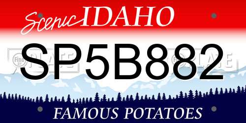 SP5B882 Idaho License Plate