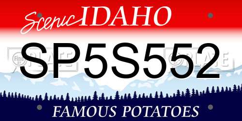 SP5S552 Idaho License Plate