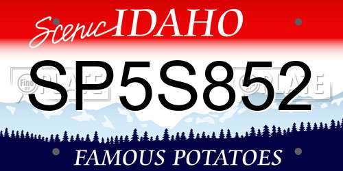 SP5S852 Idaho License Plate