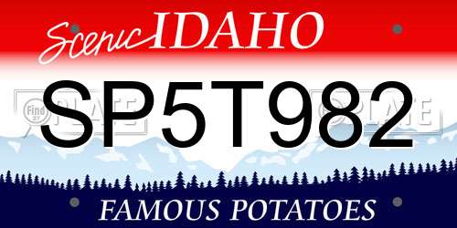 SP5T982 Idaho License Plate