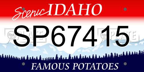 SP67415 Idaho License Plate