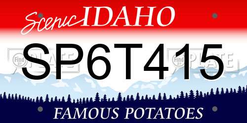 SP6T415 Idaho License Plate