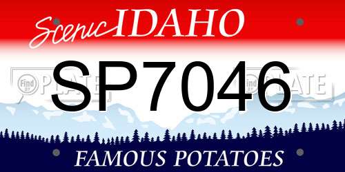 SP7046 Idaho License Plate