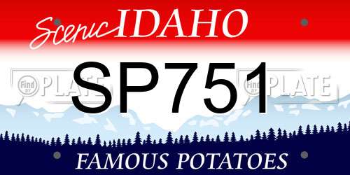 SP751 Idaho License Plate