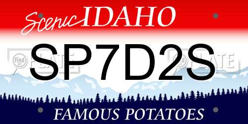 SP7D2S Idaho License Plate