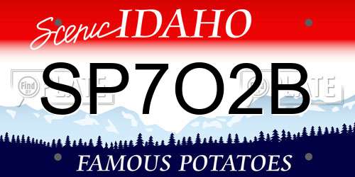 SP7O2B Idaho License Plate