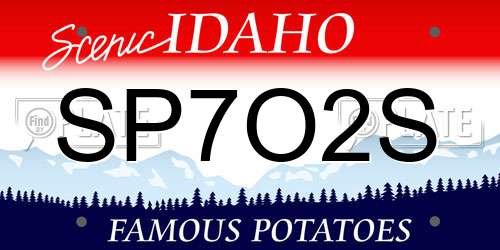 SP7O2S Idaho License Plate