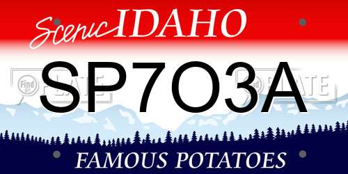 SP7O3A Idaho License Plate