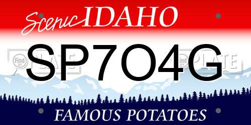 SP7O4G Idaho License Plate