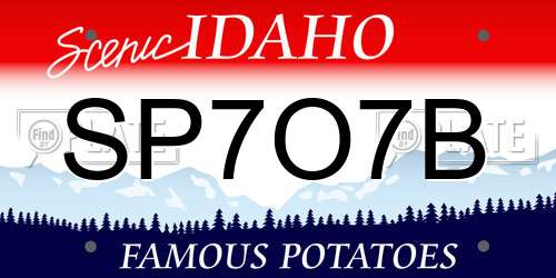 SP7O7B Idaho License Plate