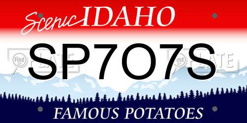 SP7O7S Idaho License Plate