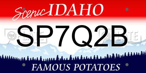 SP7Q2B Idaho License Plate