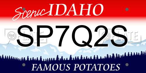 SP7Q2S Idaho License Plate