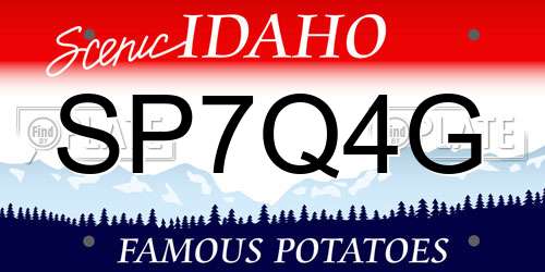 SP7Q4G Idaho License Plate
