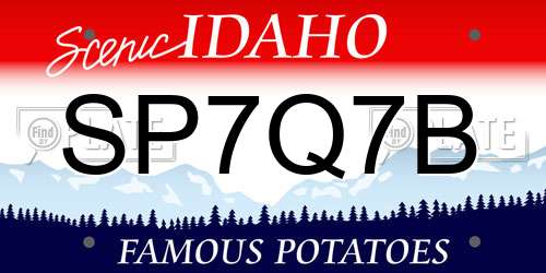 SP7Q7B Idaho License Plate