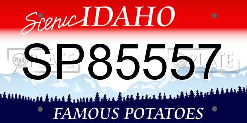 SP85557 Idaho License Plate