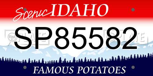 SP85582 Idaho License Plate