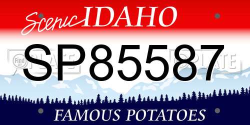 SP85587 Idaho License Plate