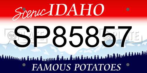 SP85857 Idaho License Plate