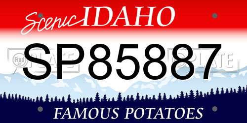 SP85887 Idaho License Plate
