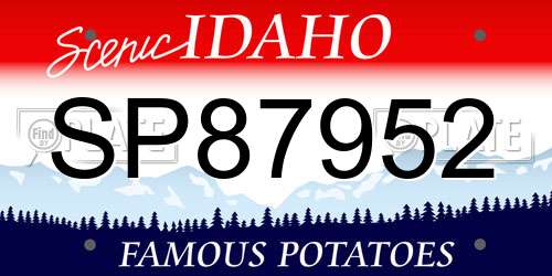 SP87952 Idaho License Plate