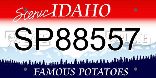 SP88557 Idaho License Plate