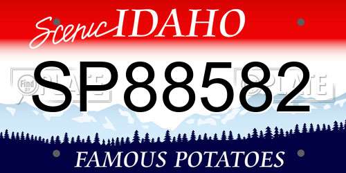 SP88582 Idaho License Plate