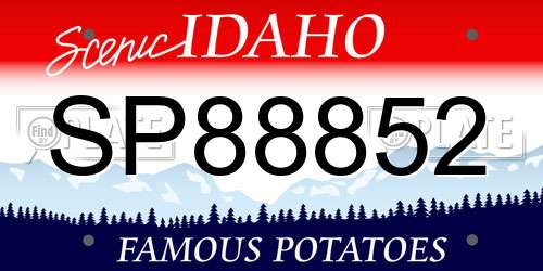 SP88852 Idaho License Plate