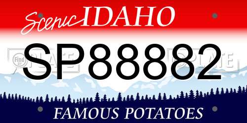 SP88882 Idaho License Plate
