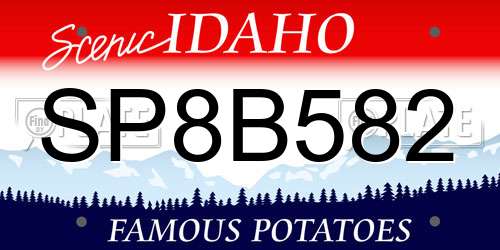 SP8B582 Idaho License Plate