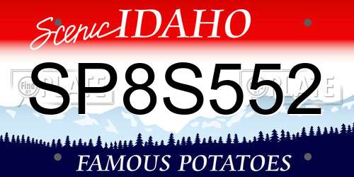 SP8S552 Idaho License Plate
