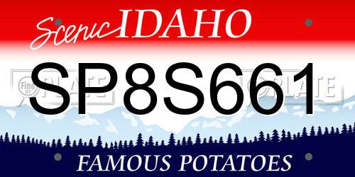 SP8S661 Idaho License Plate