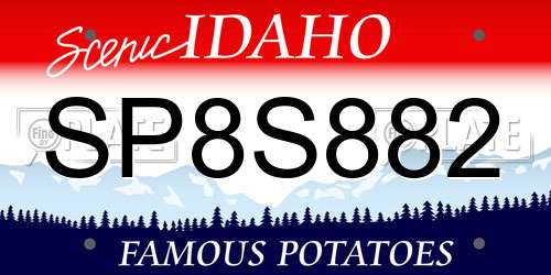 SP8S882 Idaho License Plate