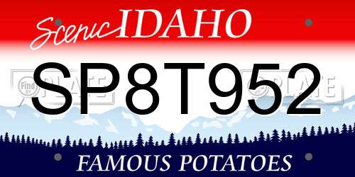 SP8T952 Idaho License Plate