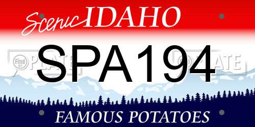 SPA194 Idaho License Plate