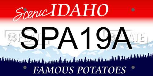 SPA19A Idaho License Plate