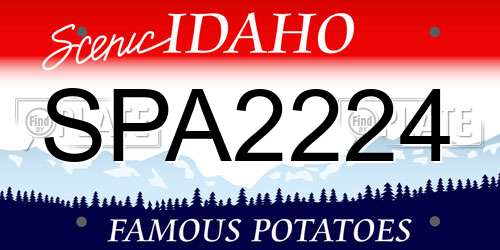 SPA2224 Idaho License Plate