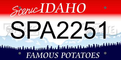 SPA2251 Idaho License Plate