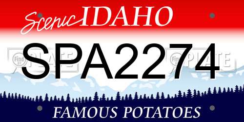 SPA2274 Idaho License Plate