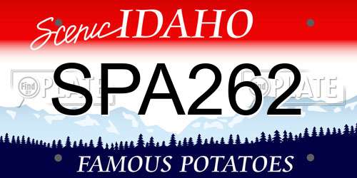 SPA262 Idaho License Plate